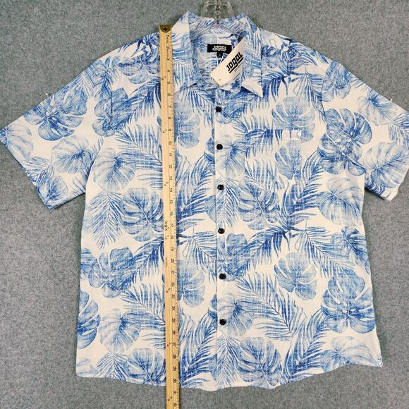 Jogal Men's Short Sleeve Shirt NEW Blue Tropical Button Up XL - Picture 6 of 11